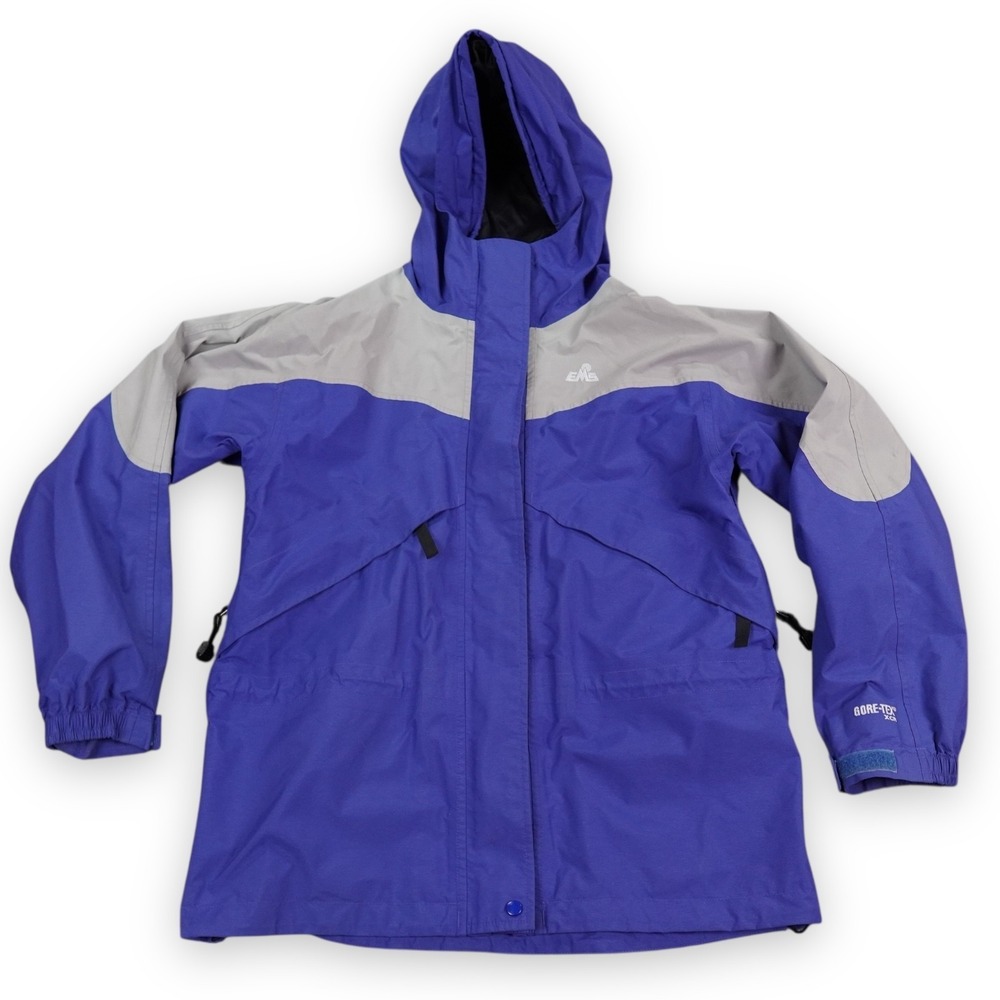 EMS  Gore-Tex XCR‎ Jacket Womens Small Blue Gray Hooded Windbreaker 3-1 Ski Rain